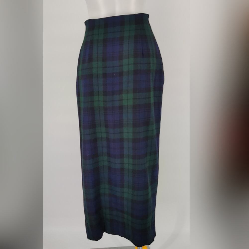Vintage Lauren Ralph Lauren Blackwatch Wool Skirt USA 8 Plaid Midi Wrap - Picture 4 of 15